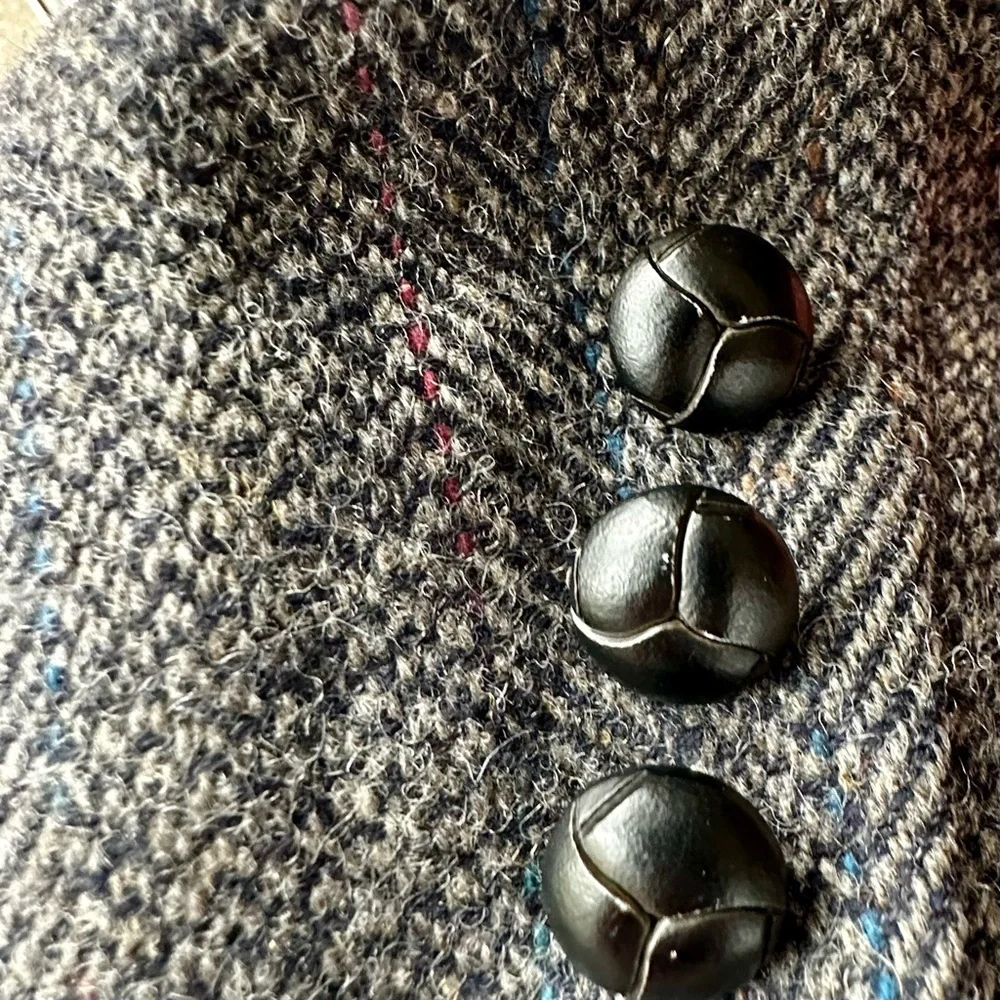 Pendleton Wool Blazer with Light Gray Suede Accents Grandpacore Oversized Vtg